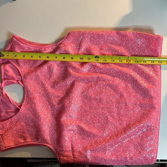 RACHEL by Rachel Roy Addie Sequin Top in Color Neon Flamingo size S - Picture 8 of 8